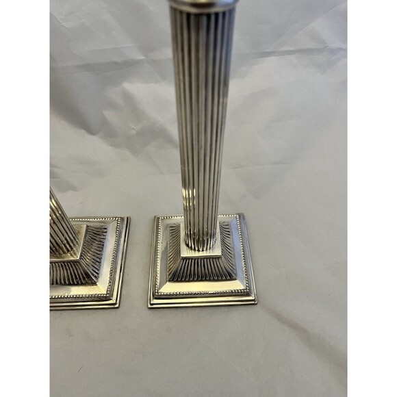 F.B. Rogers Silver Company Silver Plate Candlestick Pair Corinthian Columns VTG - Picture 10 of 11